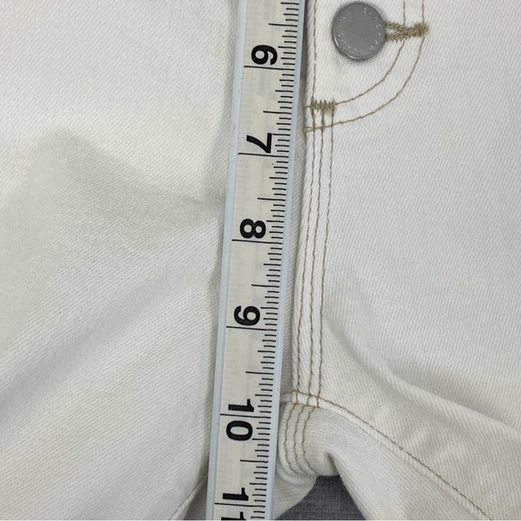 AG Adriano Goldshmied Jeans Isabelle Button Up White High Rise Crop Sz 25R - Picture 10 of 12